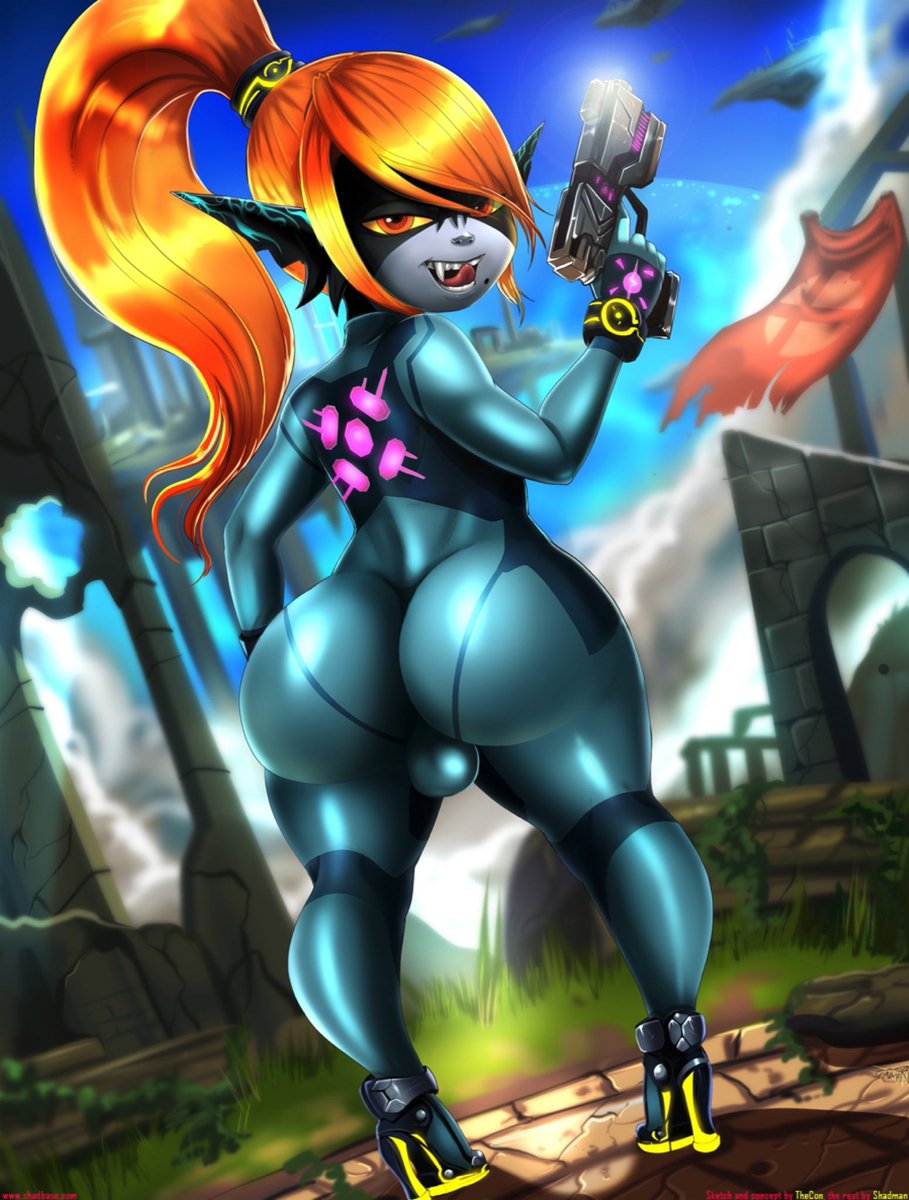 “What? This suit mean something to you~? It’s pretty tight around my junk… Maybe you can help loosen it up.”