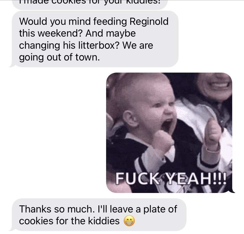 HenpeckedHal's tweet photo. I was texting my brother and my 70 year old neighbor at the same time and replied to her by mistake. She didn't miss a beat. https://t.co/7WyitImXA1