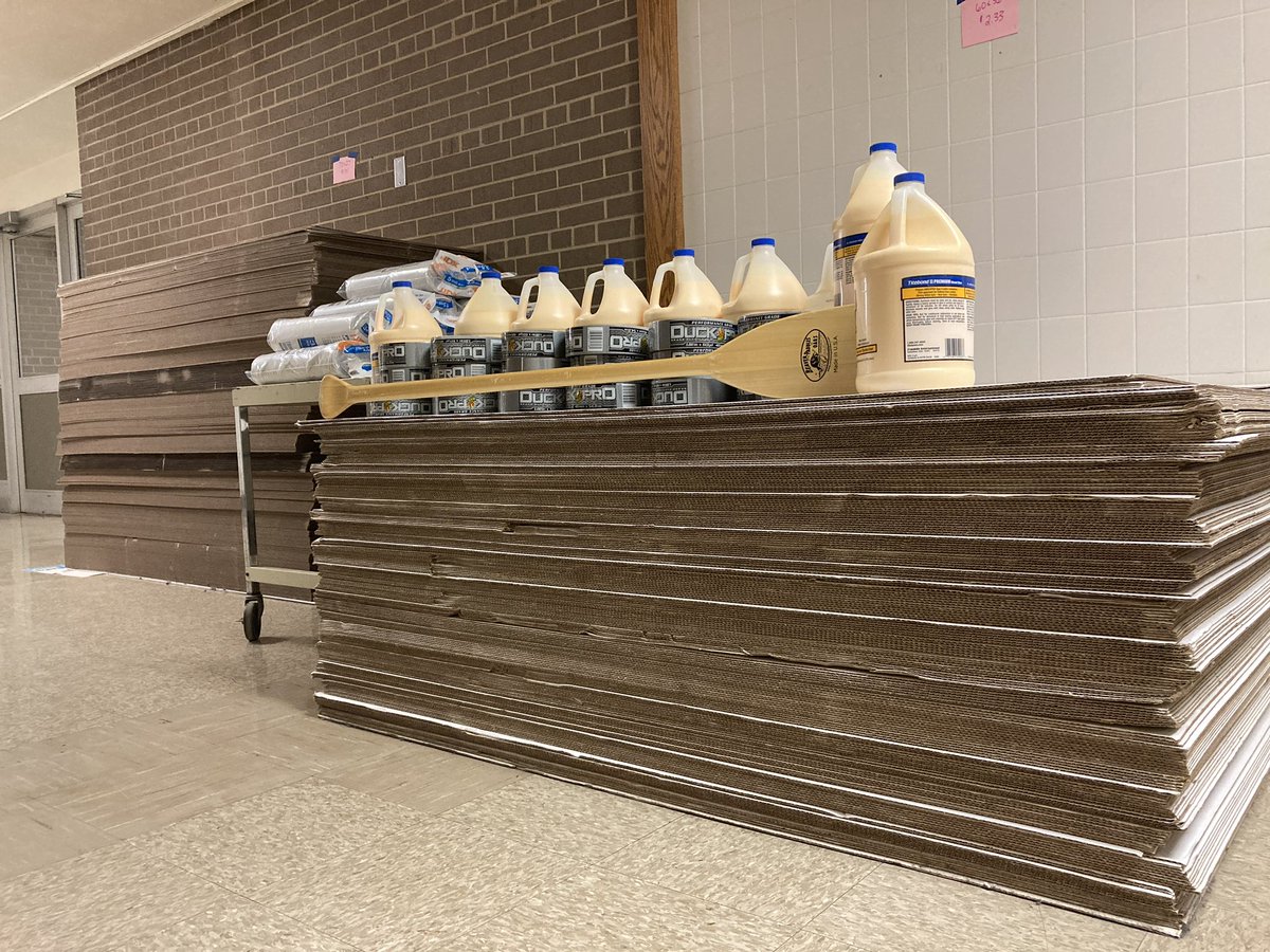 7.5 gallons of glue + 119 students + 580 sheets of corrugated paper + 3600 ft of duct tape + 4500 sq ft of plastic wrap = a GREAT week at Tesla!