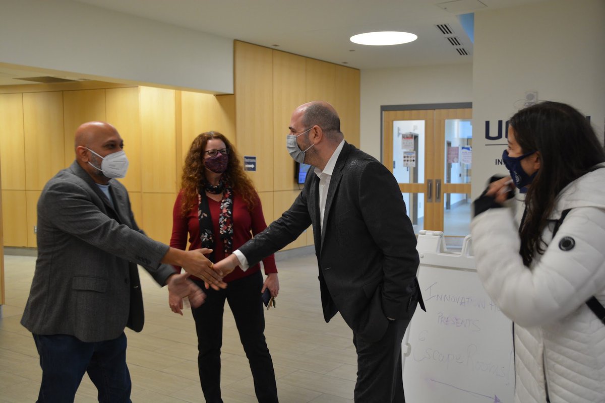 dto02002's tweet photo. @UConnProvostCL headed toward the @InnovationUConn Escape rooms last Friday in Werth! Students designed a room called UConn Protection Agency. We heard his team did make it out? Thanks to @AmitSavkar and the IH students. #SuccessStartsHere #Bestlcdays https://t.co/gGdRvBaYAY