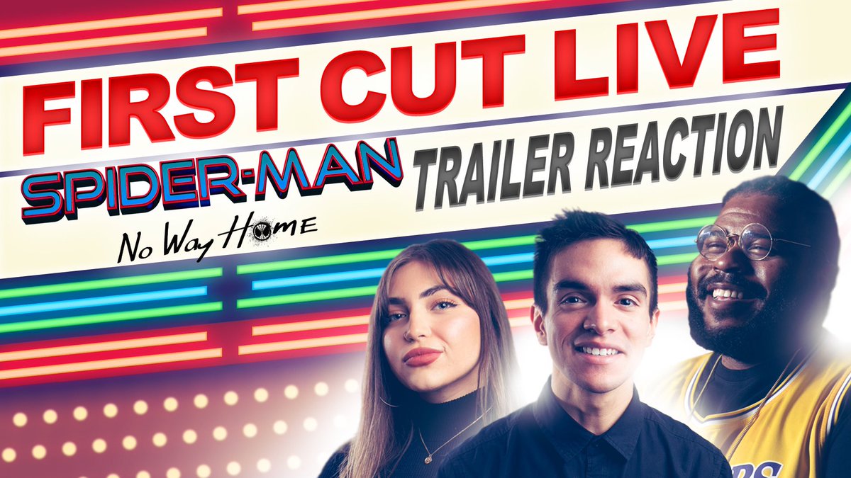 FirstCutTMO's tweet photo. The trailer for #SpiderManNoWayHome drops TONIGHT!
Join the crew on this week’s episode of #FirstCutLIVE for our #NoWayHome reaction- we’ll be breaking it down along with discussing other entertainment news of the week! 7pm PT ⬇️
https://t.co/BXWfW509F1 https://t.co/Cc04aoc9n3