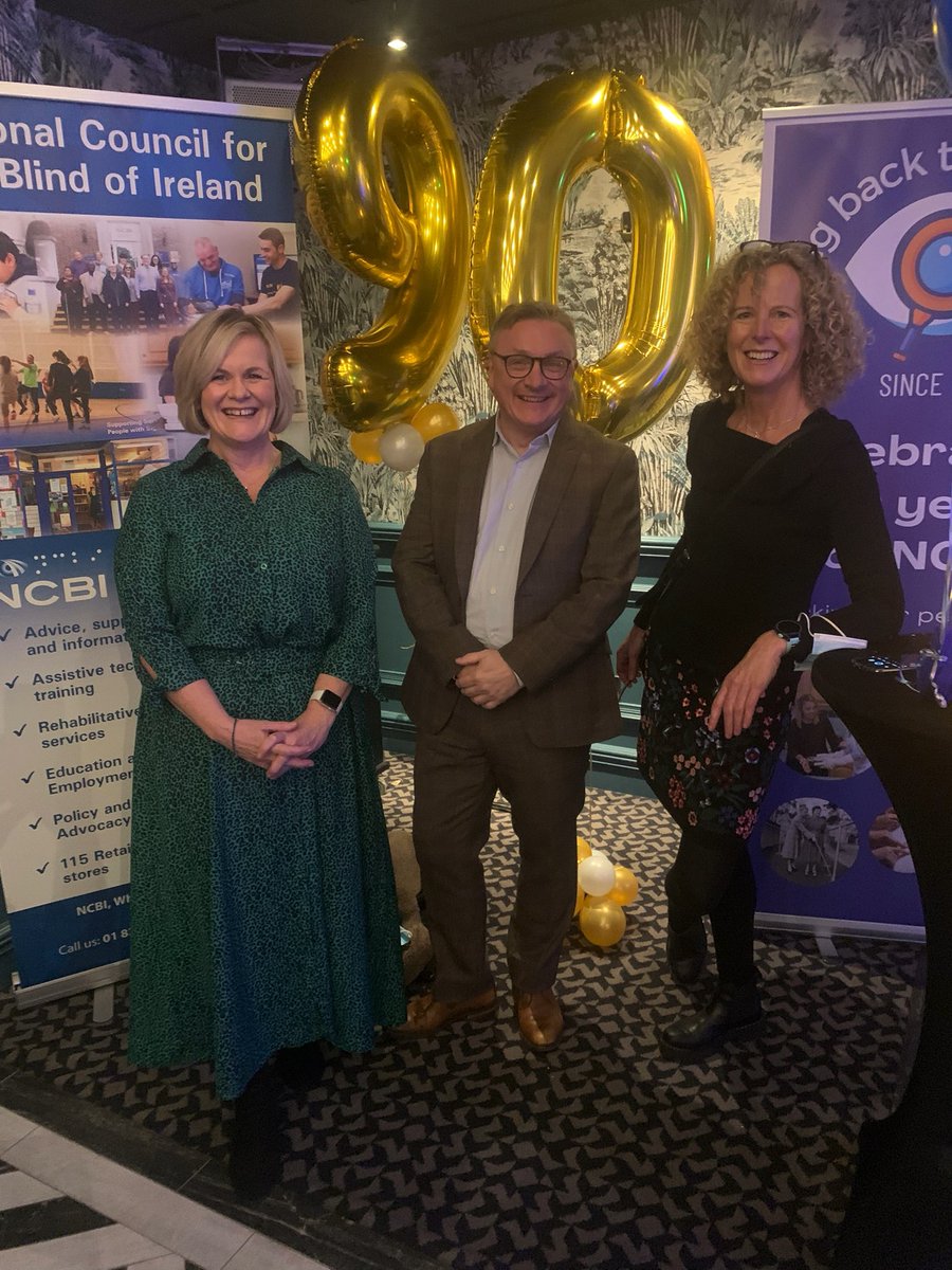 Delighted to celebrate <a href="/NCBI/">NCBI</a> 90th anniversary with CEO Chris and Eithne from <a href="/FeachIreland/">Féach</a> <a href="/Angeleyes_ni/">Angel Eyes NI</a>