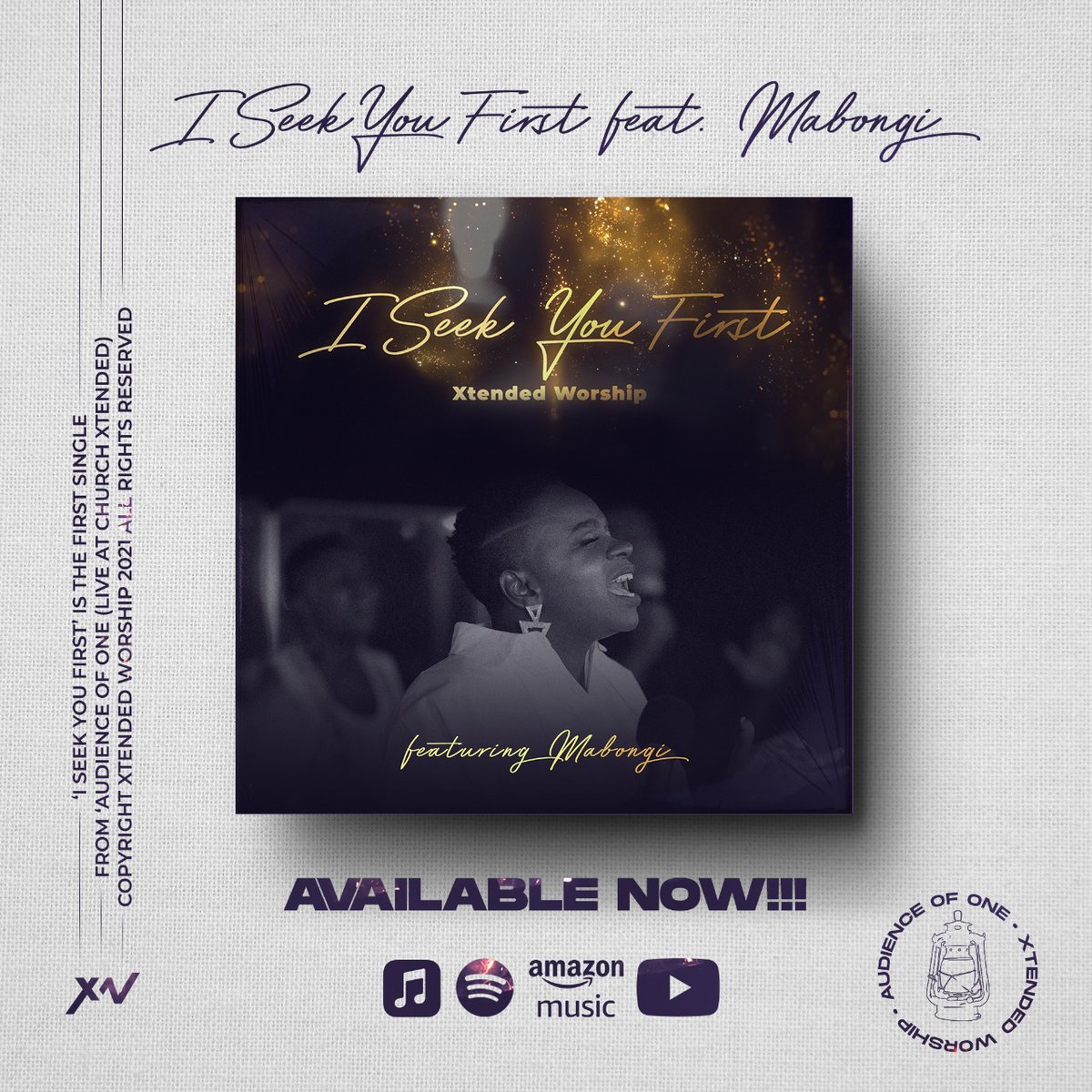iAmMabongi's tweet photo. #iSeekYouFirst the single is now available on all online platforms. #XtendedWorship https://t.co/mPxTWL7AYf