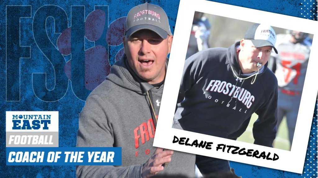 TheMountainEast's tweet photo. Congrats Coach Fitzgerald on being named MEC Coach of the Year. He's going to grab that trophy like a hobo taking a ham sandwich! @frostburgsports https://t.co/yBZs69nCOv