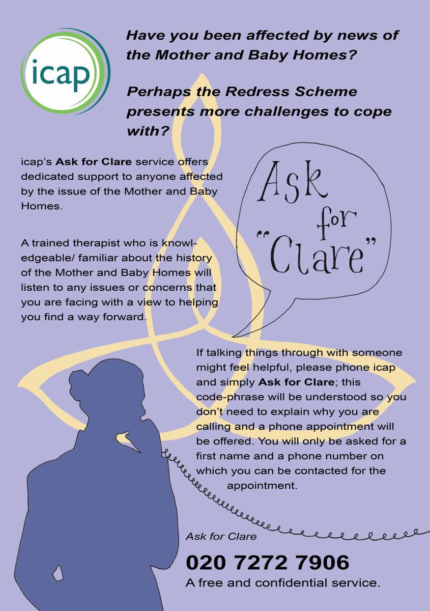 If you’ve affected by today’s news about #MotherandBabyHomes you can call our ‘Ask for Clare’ service in confidence 020 72727906