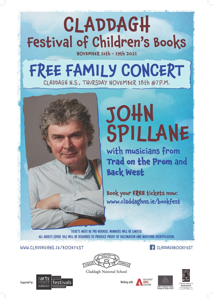 CladdaghFest's tweet photo. Hurry hurry!
Some Fri afternoon events already booked out, other workshops AND @JohnSpillane_ flying out the (virtual) door. https://t.co/X3XUjxe7Lv for FREE brilliant Fri events and the gig of year!
@gerrydalyart @J_A_deBrun @LJSedgwick @ByrnesBooks #CladdaghFest https://t.co/KF0kgUtdaT