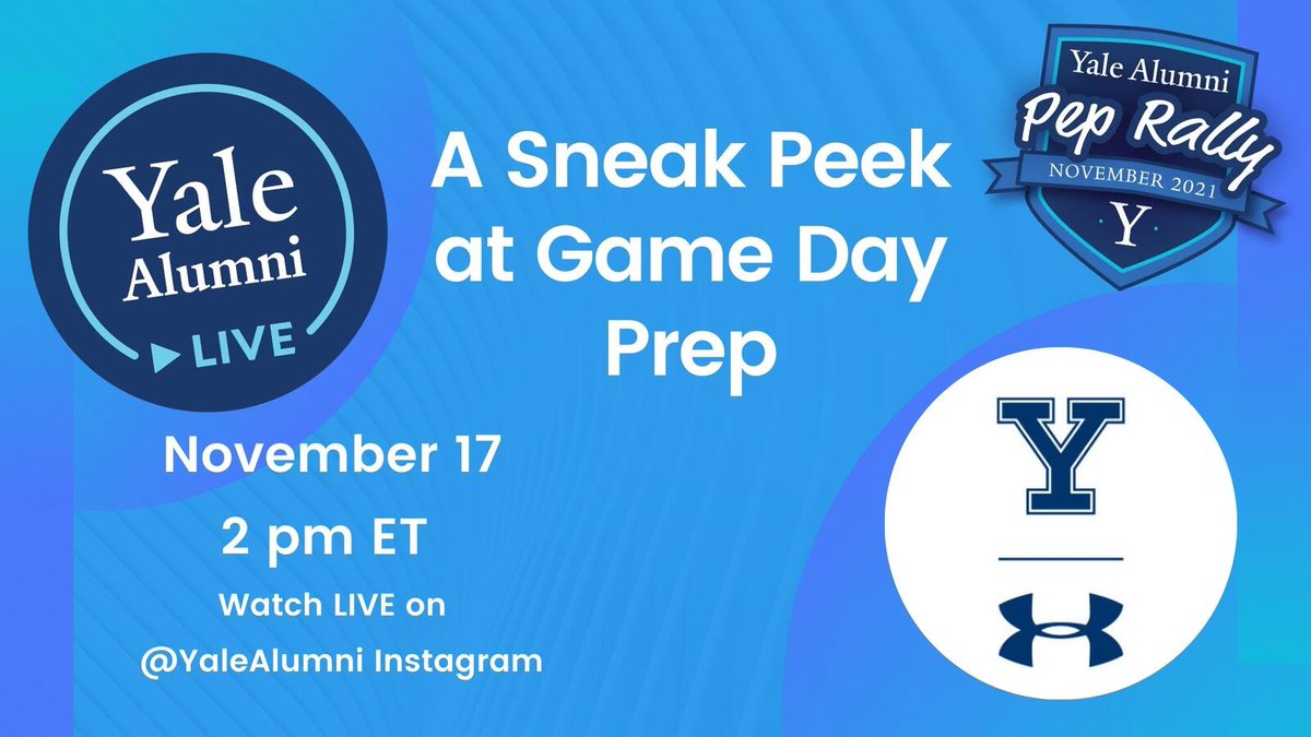 The Game countdown is on! 🏈 Join us on Instagram for a sneak peek at game day prep with <a href="/YaleAthletics/">Yale Athletics</a> tomorrow at 2 pm! More info: bit.ly/3nm9843 #YaleAlumni #ThisIsYale