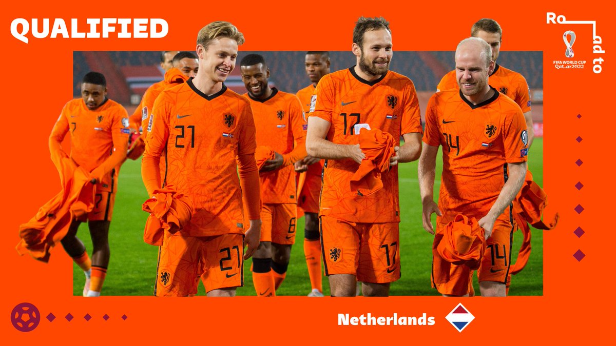 🇳🇱 Congratulations Netherlands! 👏 👏 👏 🍊 After missing out on Russia 2018, the Flying Dutchmen are back at the #WorldCup! 🔙