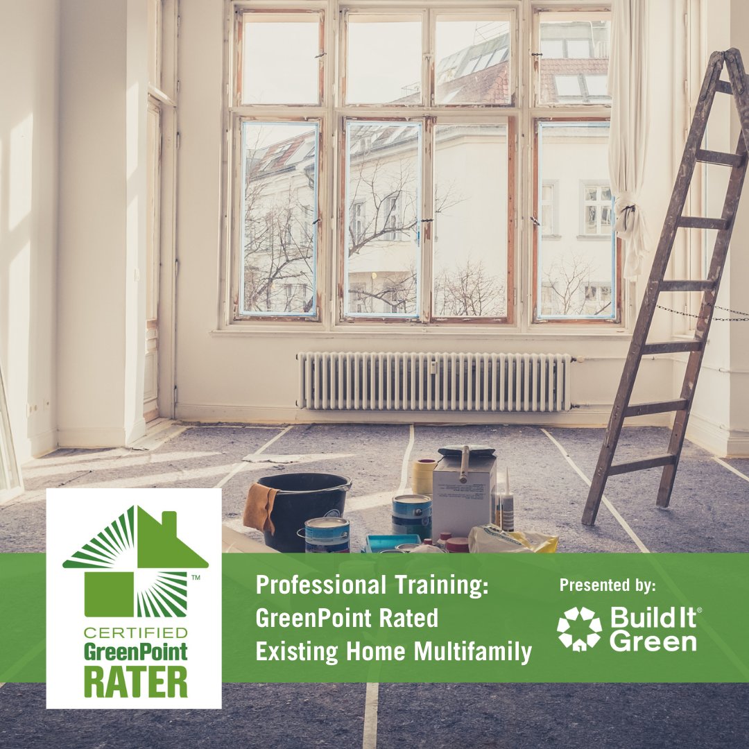 GreenPointRated's tweet image. Our Existing Home Multifamily training is coming up in just a few weeks on Dec. 6th! It’s the only one @WeRBuildItGreen is hosting this year, so if you want to learn the ins and outs of this rating system and become certified, don’t wait—sign up now: bit.ly/327MsMK