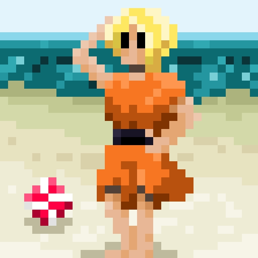 ProphetPixel's tweet image. Hi, this is 'Beach Girl'! I've created this pixel art with #pixelstudio on my phone! @pixelstudioteam #pixelart