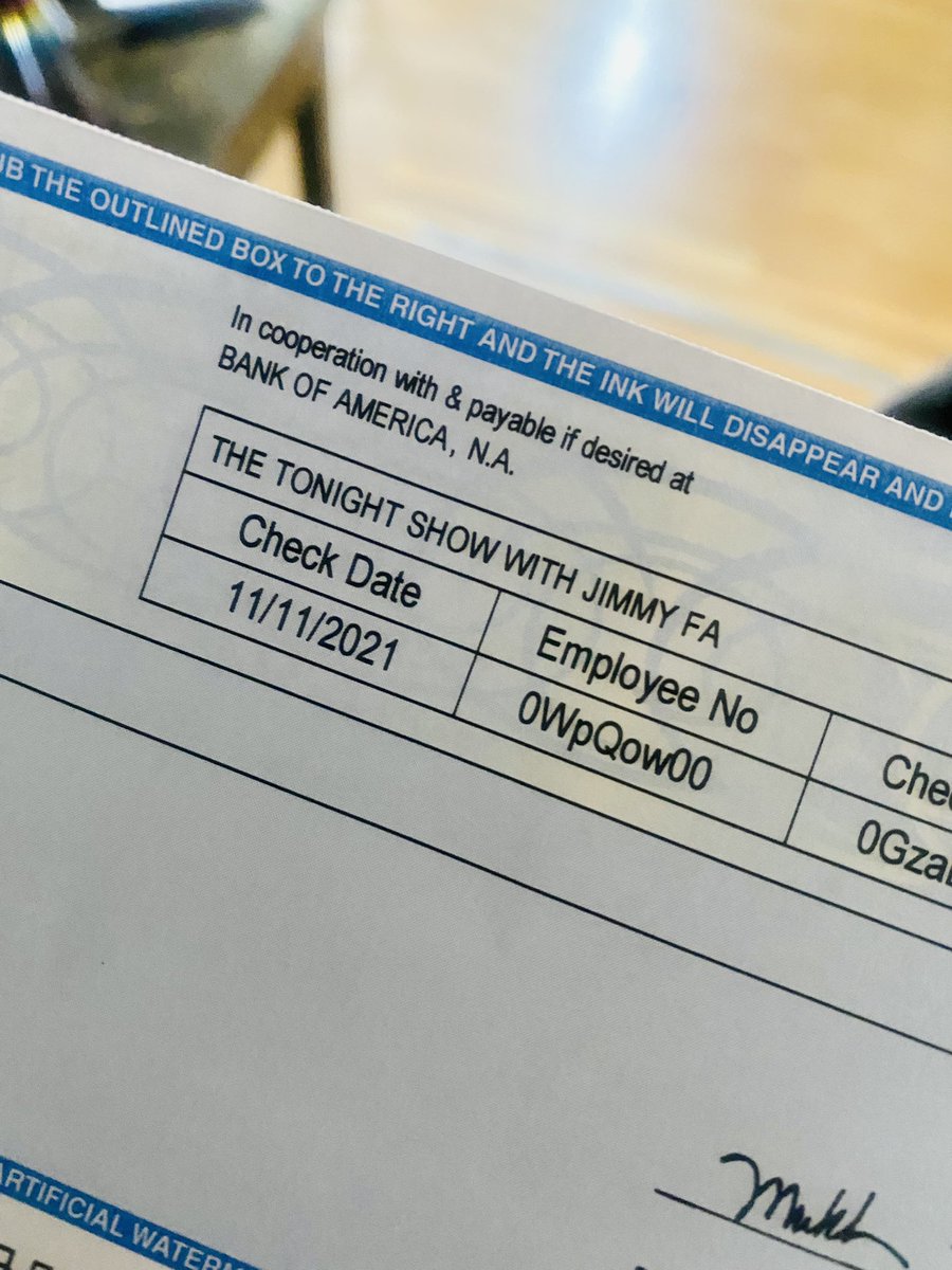 Got a check from jimmy fallon and the date say 11/11 can’t tell me nothing ✨