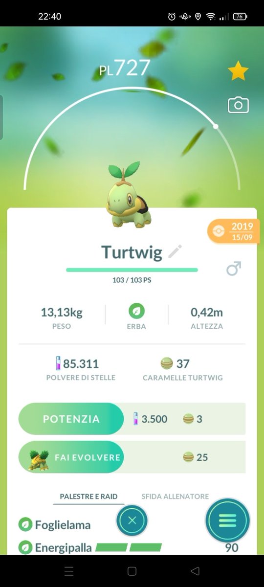fanyaoi2's tweet photo. Sera. Grazie a tarwig speciale di questa sera🥰, ho potuto fare evolvere grotle in torretta🤩! E ora sono quasi al completo🥳... Se solo trovassi l'altro speciale...uff!😔
#PokemonGO
#PokemonGOItalia
#PokemonGoApp
#GOsnapshot https://t.co/WLZDTK4ZWW