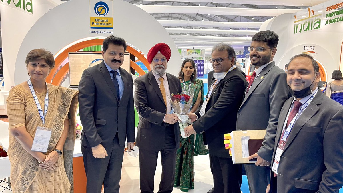 Bharat Petroleum (@bpclimited) on Twitter photo Shri Arun Singh, C&MD, #BPCL receives Hon’ble Minister for Petroleum & Natural Gas and Housing & Urban Affairs Shri <a href="/HardeepSPuri/">Hardeep Singh Puri</a> and other officials from MOP&NG, at #BPCL stall at India Pavilion in #ADIPEC2021 in #AbuDhabi this evening, alongwith other #BPCL representatives. Shri Arun Singh, C&MD, #BPCL receives Hon’ble Minister for Petroleum & Natural Gas and Housing & Urban Affairs Shri <a href="/HardeepSPuri/">Hardeep Singh Puri</a> and other officials from MOP&NG, at #BPCL stall at India Pavilion in #ADIPEC2021 in #AbuDhabi this evening, alongwith other #BPCL representatives.