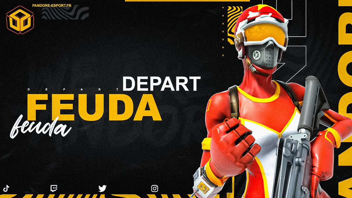 Pandore_esport's tweet image. [ #Fortnite ]

Nous annonçons enfin le départ de notre dernier joueur de la saison précédente @Feuda_ !

Bonne route à toi et on te souhaite beaucoup de réussite pour la suite 🍀 ⚫️🟡