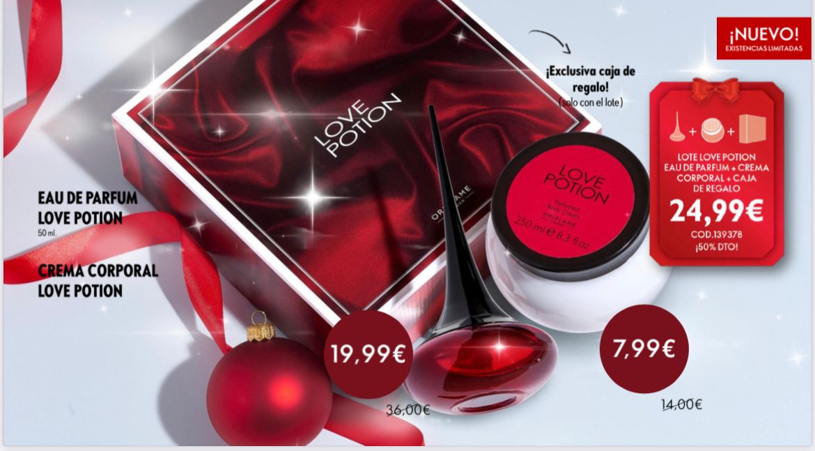 ❇️LOVE POTION ❇️

✨ Eau de parfum
✨ Crema corporal

Todo por tan solo ‼️ 24'99€‼️

Para más información 📩
