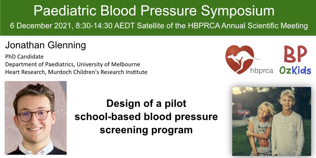 BPOzKids (@bpozkids) on Twitter photo Just 5 days until the inaugural #PaediatricBPSymposium. Join us to hear <a href="/glenningj/">Jonathan Glenning</a> talk about his design of a novel school-based #bloodpressure screening program. @HBPRCA
Register FREE: surveymonkey.com/r/paed2021
Program: hbprca.com.au/wp-content/upl… Just 5 days until the inaugural #PaediatricBPSymposium. Join us to hear <a href="/glenningj/">Jonathan Glenning</a> talk about his design of a novel school-based #bloodpressure screening program. @HBPRCA
Register FREE: surveymonkey.com/r/paed2021
Program: hbprca.com.au/wp-content/upl…