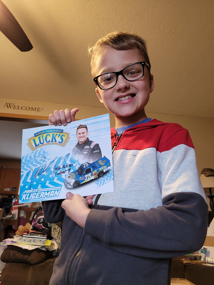 itsblazewithak's tweet photo. Little Parker was super excited to get his Luck's Foods @pkligerman hero card today! He said, "You have to send this to Big Parker!" Thanks, Luck's and Parker! https://t.co/P7oYm4Tc7d