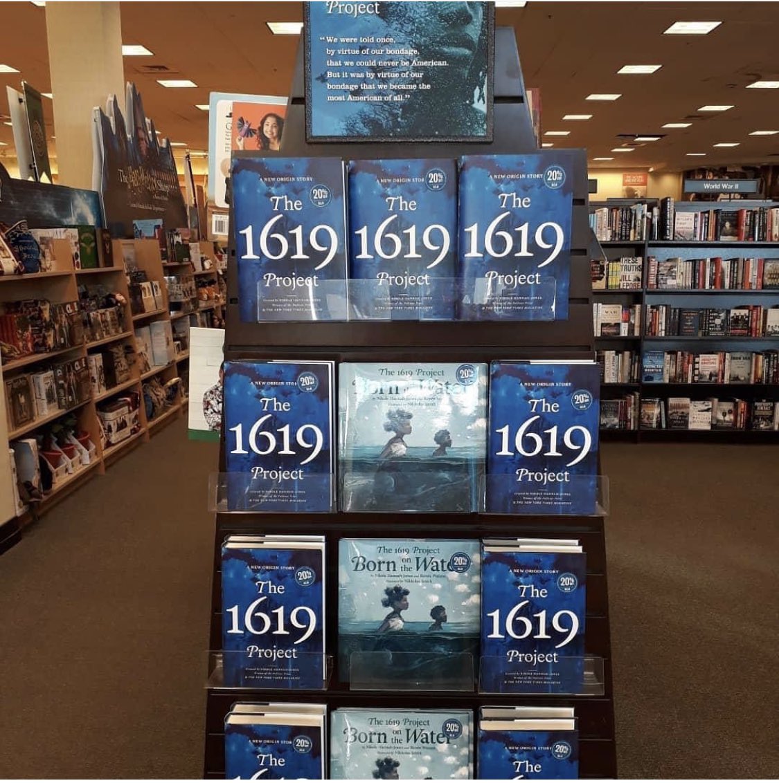 nhannahjones's tweet image. I haven’t yet posted a tweet about today being the #1619Project / Born on the Water publication day, because honestly, I am without words to describe how this feels. Seeing my timeline flooded with your photos of the books and knowing what this means to you all is such an honor.