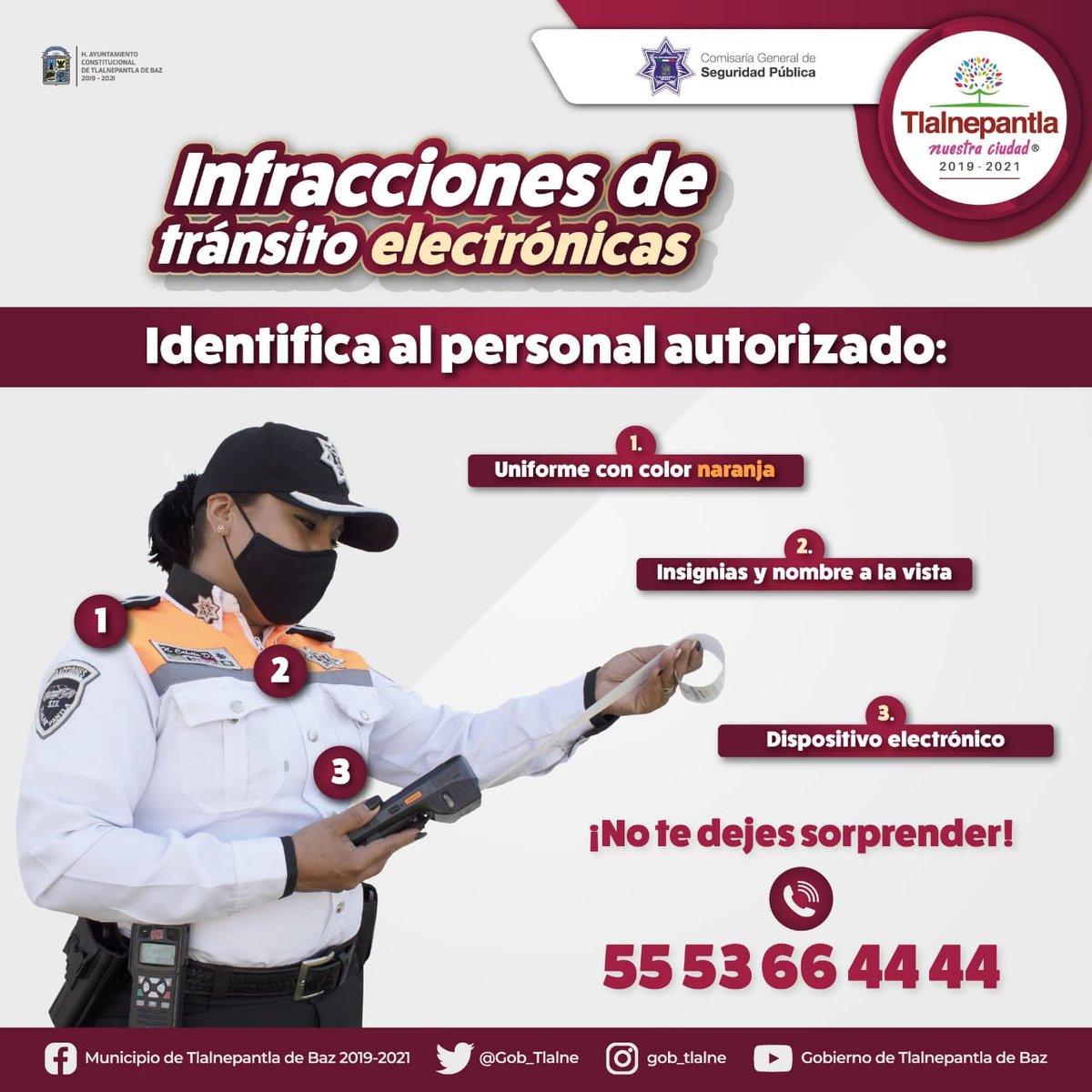 Gob_Tlalne's tweet photo. 🚨 Identifica al único personal autorizado para infraccionar en #NuestraCiudad, ¡no te dejes sorprender!

#Tlalnepantla https://t.co/0PyIqdxsrM