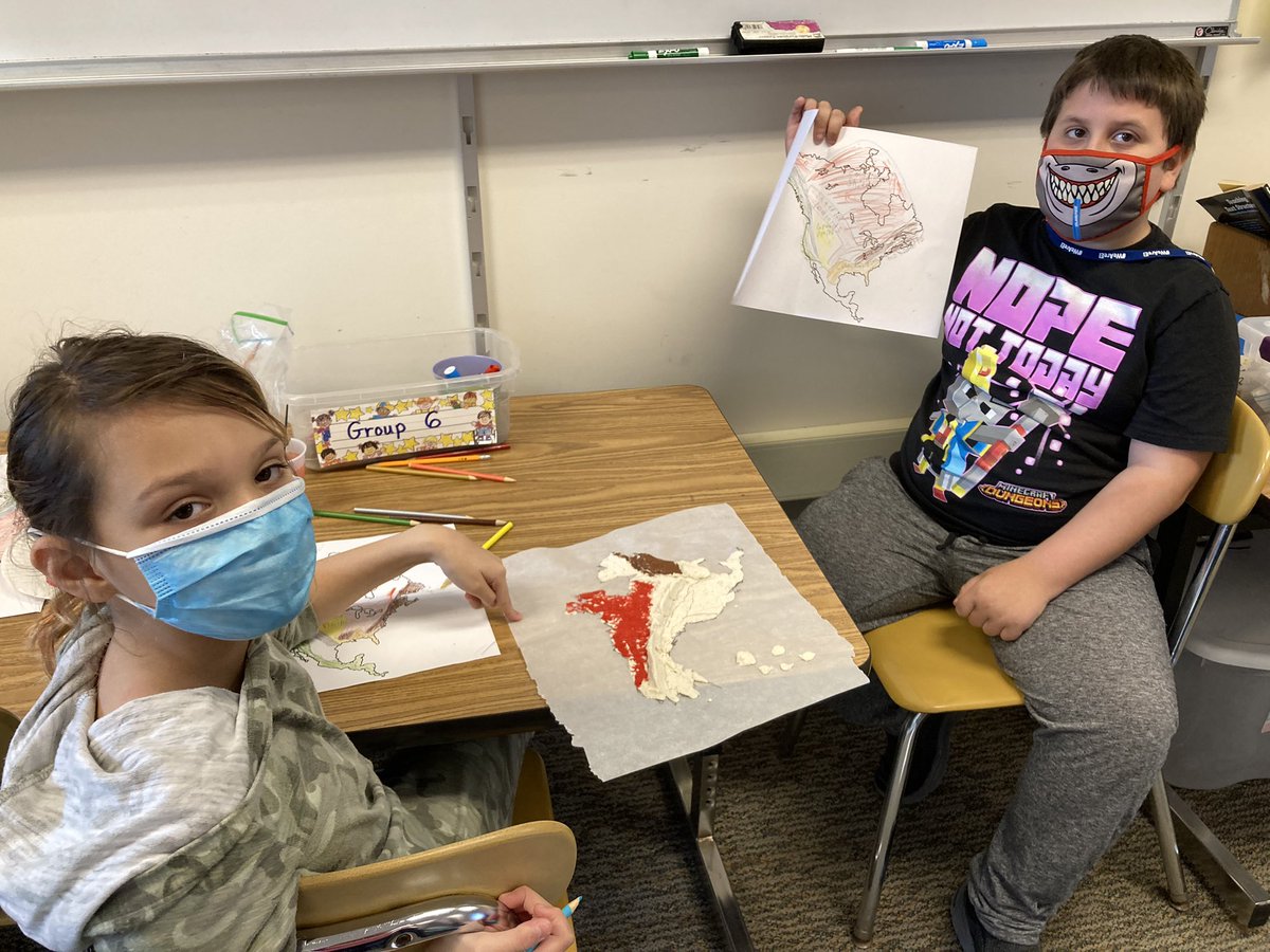 Durand_Eastman's tweet photo. STEM and Content collide with @kvaneps1   …And a little salt dough for topographical maps and continent features https://t.co/BinPdZmvB5