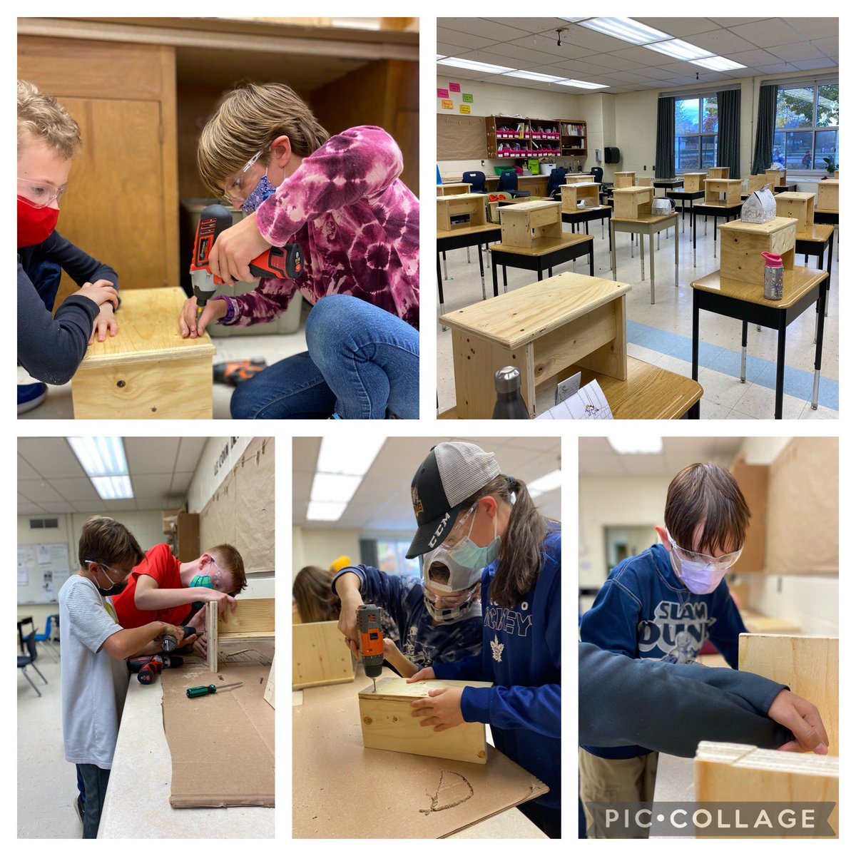 Building project was a huge success! Many thanks to Mr. Quenneville and Mr. Bowley @JRHenPS_LDSB  #woodworking #welovepowertools