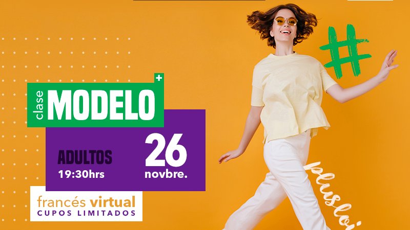 AFArequipa's tweet photo. CLASE MODELO FRANCÉS 

⚠️Si participas de la clase modelo y te inscribes en diciembre participas del sorteo de una beca para enero 2022
📅Fecha: Viernes 26 de noviembre
INSCRIPCIÓN: https://t.co/dJ3x3IjdEQ https://t.co/ibLzNyMRFt