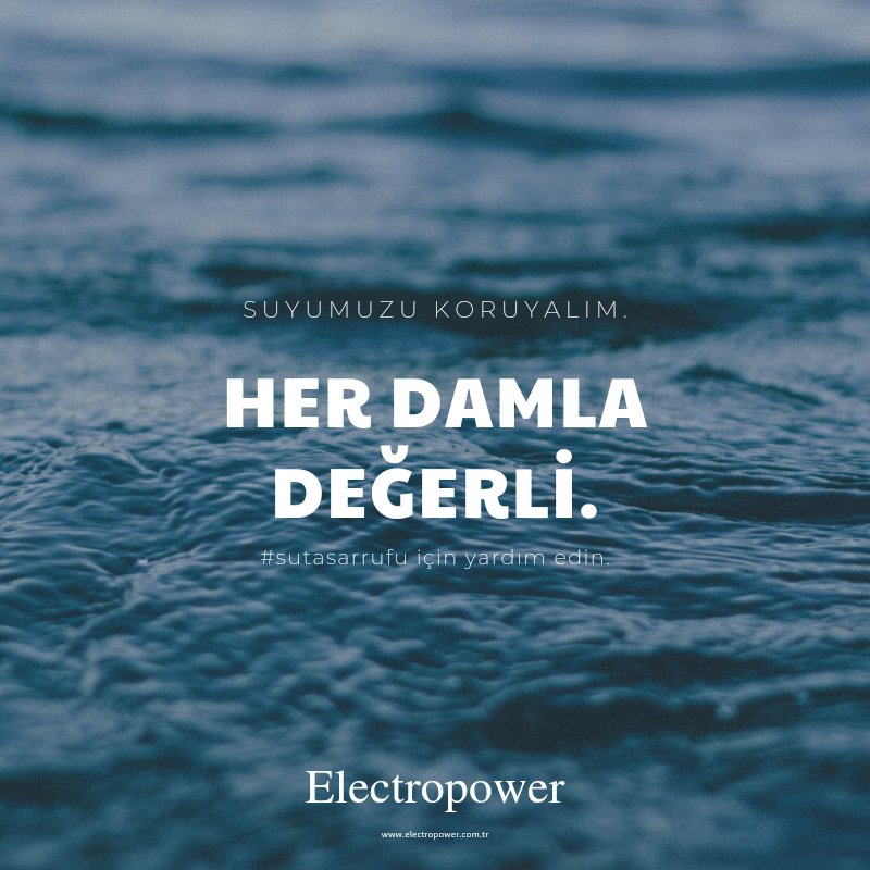 ElectropowerTR's tweet photo. #sutasarufu #suyumuzukoruyalım #su #water #electropower https://t.co/bior15ypYV
