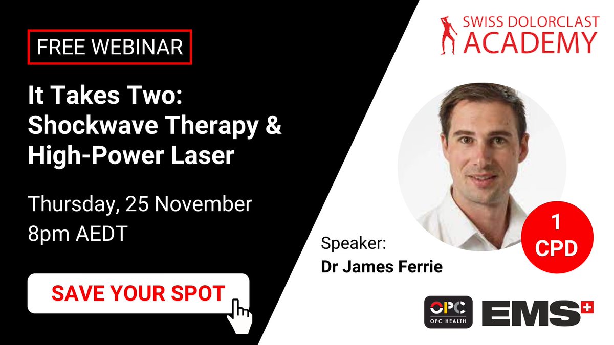 OPC_Health's tweet photo. Webinar: It Takes Two: Shockwave Therapy &amp; High-Power Laser - https://t.co/9MUk6WOzEH https://t.co/MlUqvhEzDV