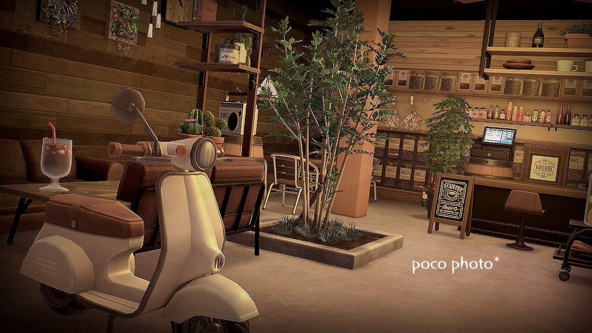 poco_game210's tweet photo. カフェ作りました☕️

#あつ森写真部 
#ハッピーホームパラダイス #ハピパラ https://t.co/rkz44ZTiy8