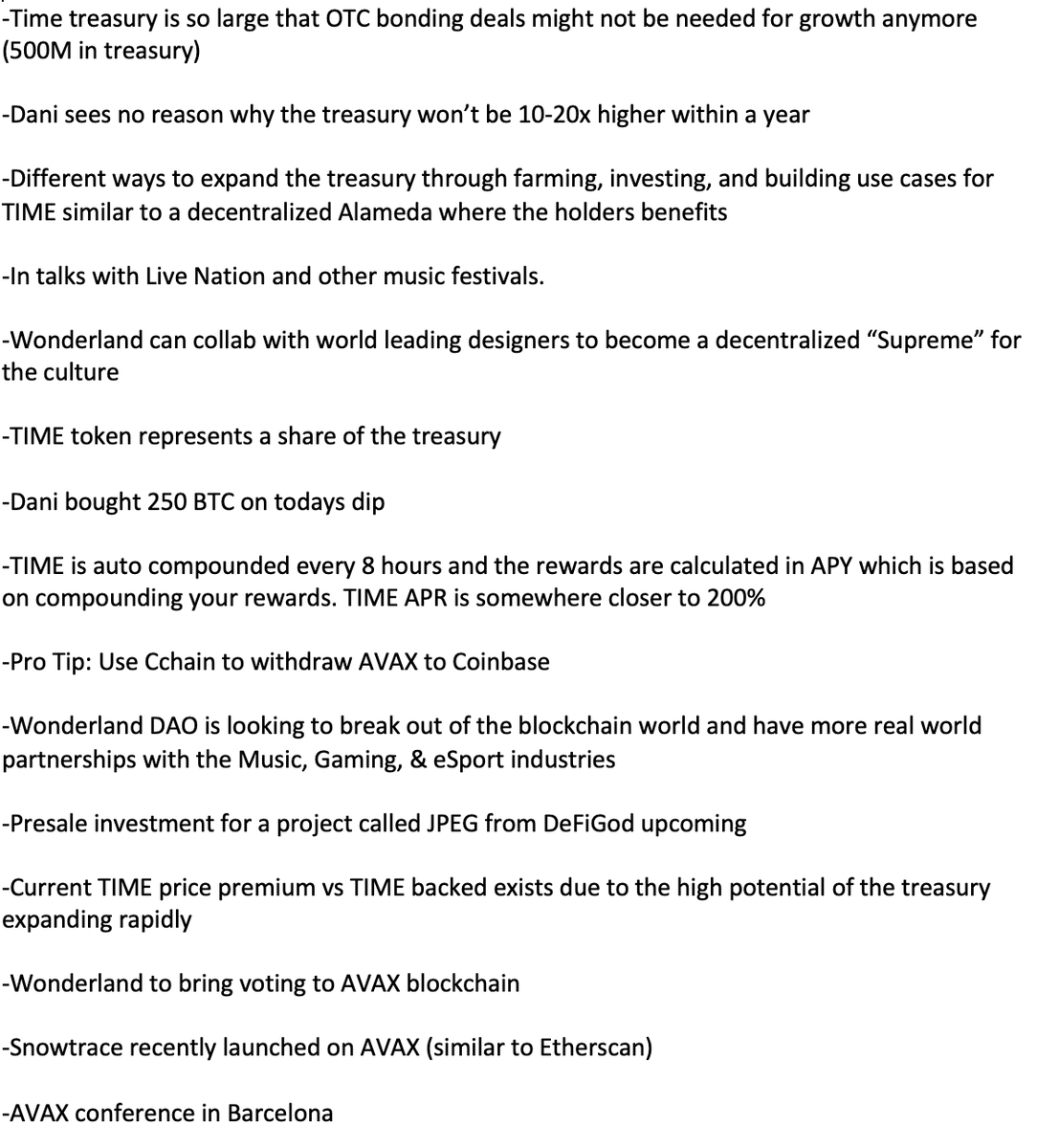 Took some notes on the @Wonderland_fi Twitter Spaces hosted by <a href="/danielesesta/">Daniele 🟧 ( Meme Quant )</a> in case you missed out!

$TIME