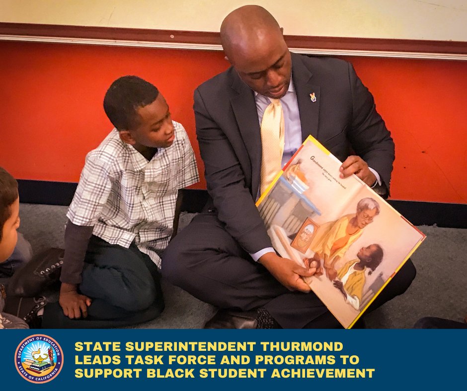 CA Department of Education (@cadepted) on Twitter photo State Supt. <a href="/TonyThurmond/">Tony Thurmond</a> met with members of a new task force to support Black Student Achievement. Task force includes leaders from education, higher education, research, criminal justice reform, and the foundation and nonprofit sectors.
Read more: ow.ly/H5ZH50GPbP5 State Supt. <a href="/TonyThurmond/">Tony Thurmond</a> met with members of a new task force to support Black Student Achievement. Task force includes leaders from education, higher education, research, criminal justice reform, and the foundation and nonprofit sectors.
Read more: ow.ly/H5ZH50GPbP5