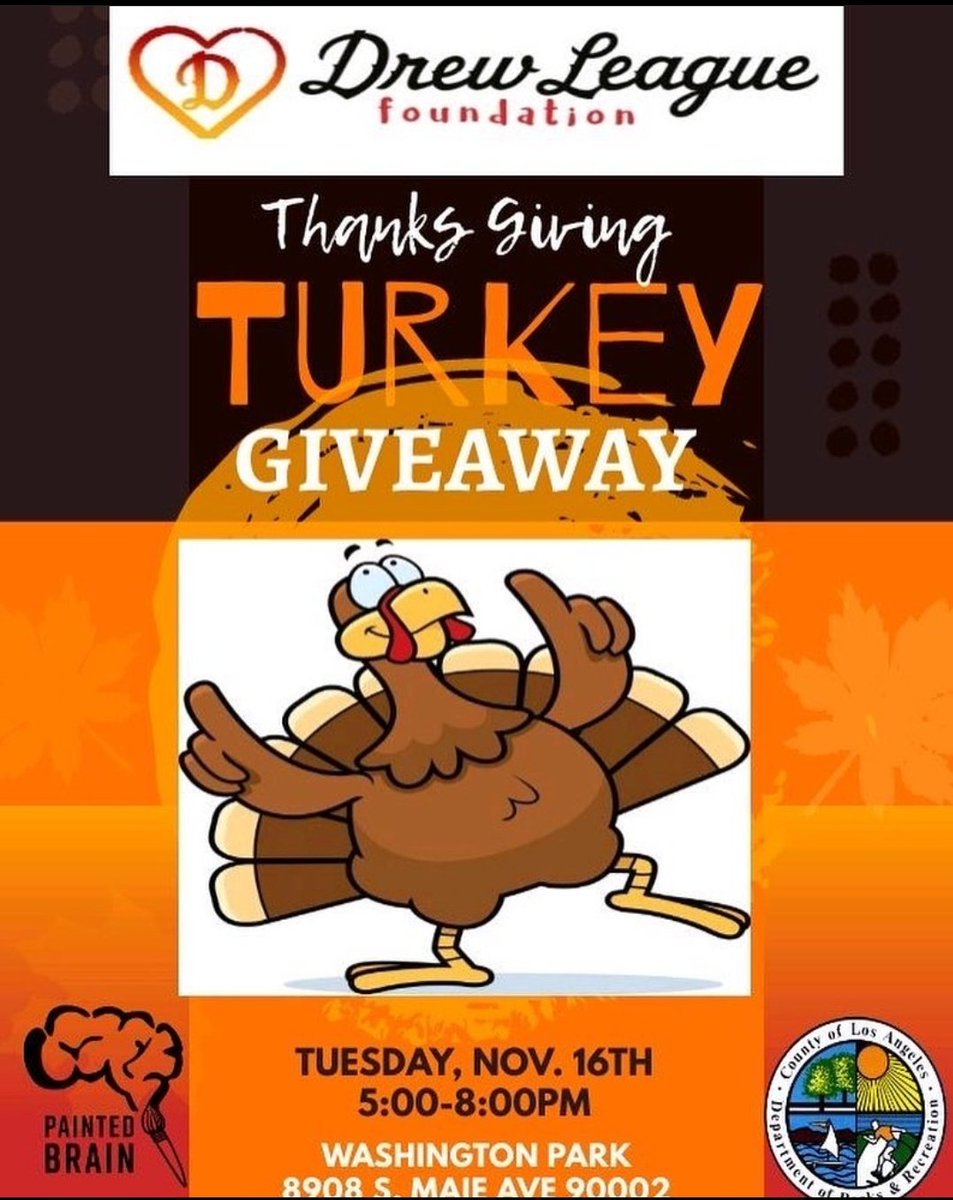 Drew League Foundation annual Turkey drive; we'll also be serving hot meals in the Watts community today. #GiveThanks #NoExcuseJustProduce