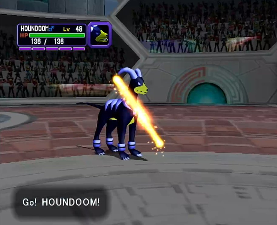 Shiny Shadow Houndoom after 3,996 SR's!!!!!!!!! I've been day dreaming about this hunt for the longest time, back when XD Eevee was hogging my gamecubes. Can't believe its already over!!