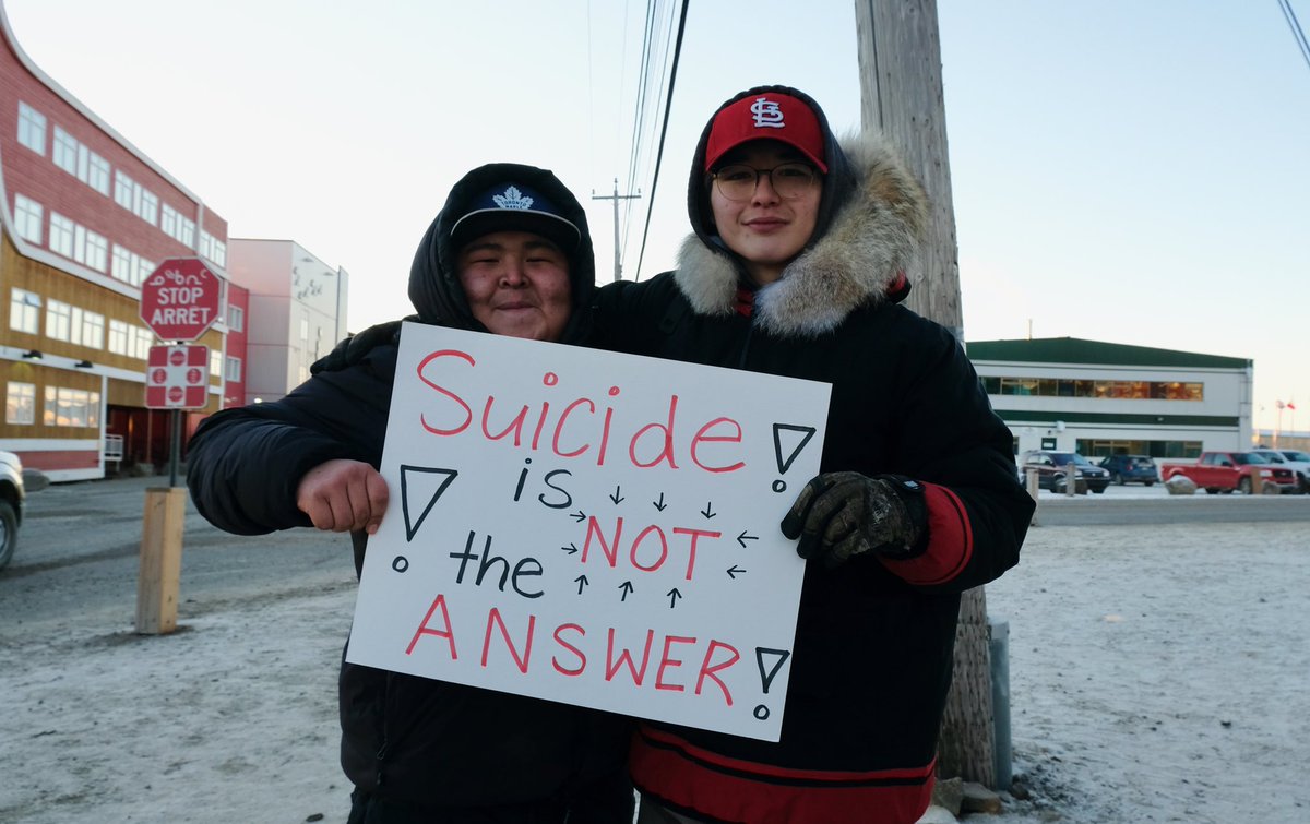 After a voice in the crowd shouted “march to the legislature,” over 100 Iqaluit youth walked right in to demand more mental health help and suicide prevention. “It’s at the point where we’re wondering who’s next,” said 12th grader Minnie Akeeagok.