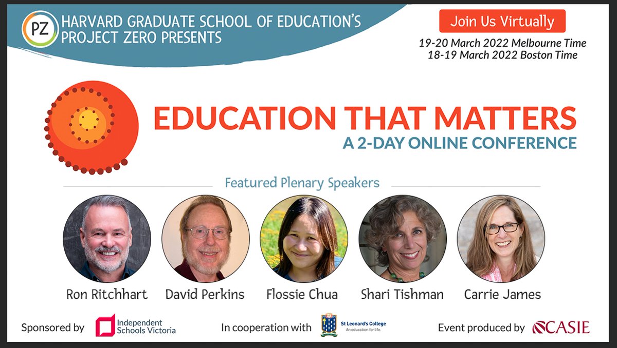 Are you teaching what matters in your classroom? In this upcoming conference, learn about some of PZ's latest research to help you examine the relevance and power of your practice for today's learners. pzero.in/edthatmatters