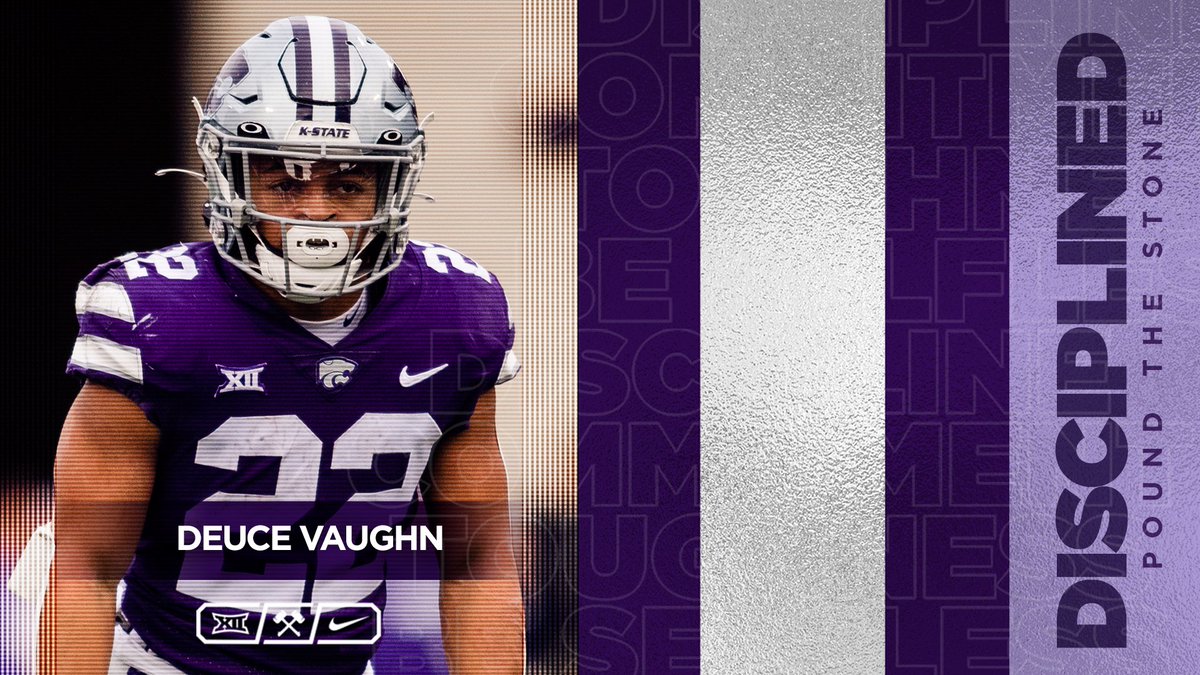 KStateFB's tweet photo. Core Values Awards of the Week

Committed ➡️ Max Marsh (@MAXMARSHIX) 
Disciplined ➡️ Deuce Vaughn (@C_Vaughn22) 
Selfless ➡️ Eric Hommel (@EricHommel) 
Tough ➡️ Russ Yeast (@russ_yeast03) 

#KStateFB https://t.co/OPqnaDvECf