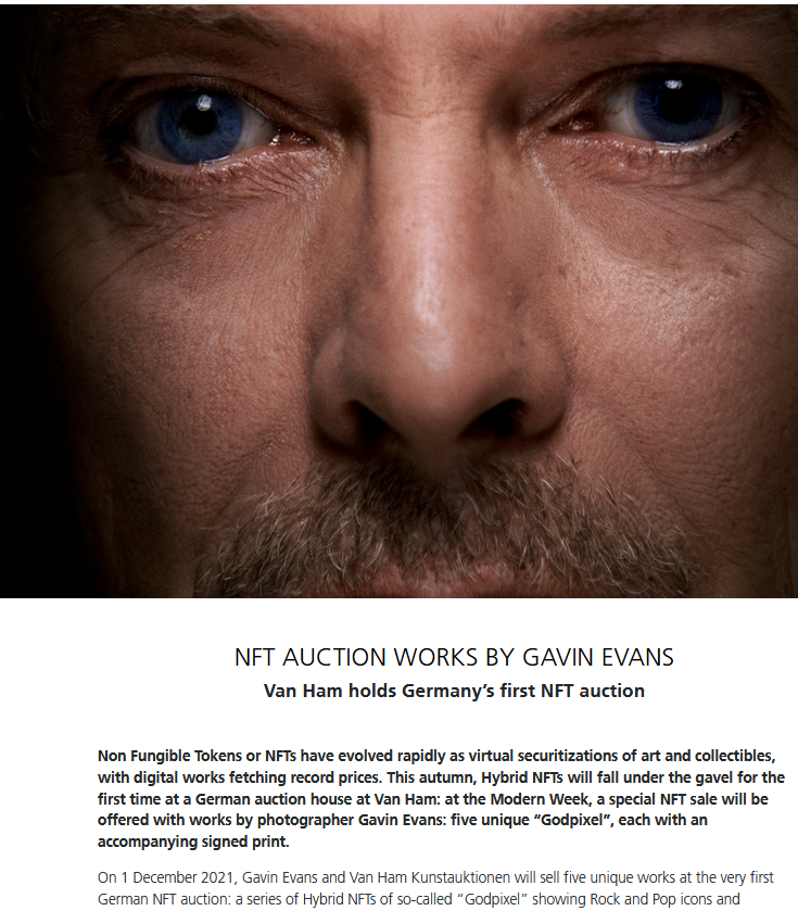 DrMartinPracher's tweet photo. Auction house #VanHam will hold an #NFT auction on Dec. 1st., claimed to be "the very first NFT auction in Germany".
https://t.co/HjHfC6f3qF https://t.co/PP1jp280jh