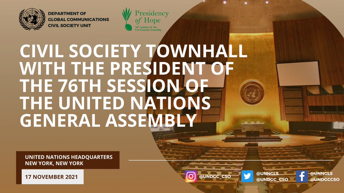 UN_PGA's tweet photo. Excited to welcome CSO representatives back into UN tomorrow for our Town Hall. 

Look forward to hearing their views; addressing their concerns, &amp; answering their questions.

Special thanks to SG @antonioguterres &amp; his team for making this happen.

🎥: https://t.co/KcStefPoGT https://t.co/uezfx8wxL3