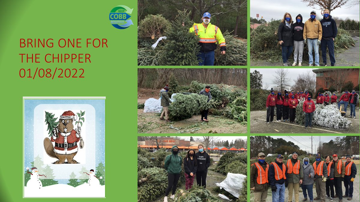 KpCobbBeautiful's tweet photo. Bring 1 for the Chipper Event will start 12/25/21 &amp; end on 1/8/2022, mark your calendars.  Live XMAS trees only - NO "Flocked" trees please.
#mariettaga #mabletonga #kennesawga #powderspringsga #austellga #acworthga #smyrnaga #recyclerightga #treecycling @DaveyTree @HomeDepot https://t.co/r6i9Hux66P
