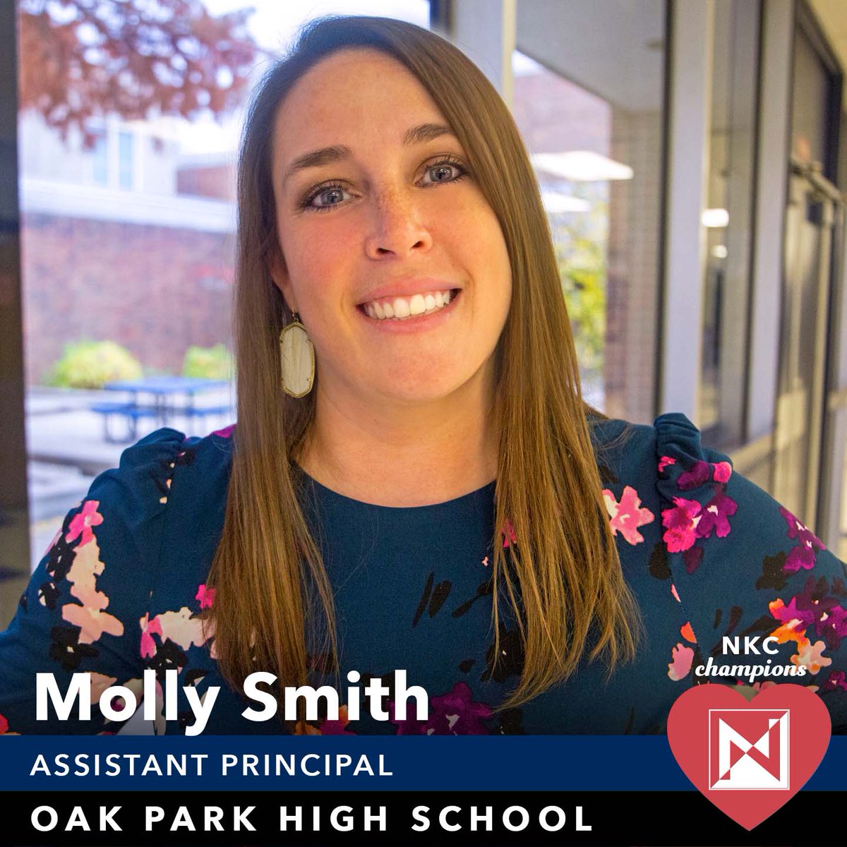 Molly Smith is an #NKCChampion! An assistant principal at <a href="/Northmen_OPHS/">Oak Park High School</a>, Molly strives to create extraordinary educational experiences for students. Her support of the Student Ambassador program is nothing short of amazing! Thank you for all the wonderful things you do, Molly!