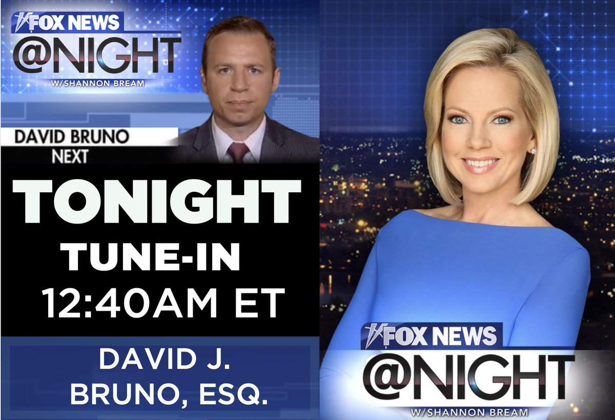 bianchilawgroup's tweet photo. 🚨DVR ALERT🚨🌙 #NJLawyer and BLG partner DAVID J. BRUNO, ESQ. will appear on @FoxNews tonight (Tuesday/Wednesday) at 12:40am ET on @foxnewsnight with Host @ShannonBream
#goodnews
#goodnight
#foxatnight
@DBrunoEsq 🛡
@RBianchiEsq🏛 https://t.co/cDVAtHOEeD