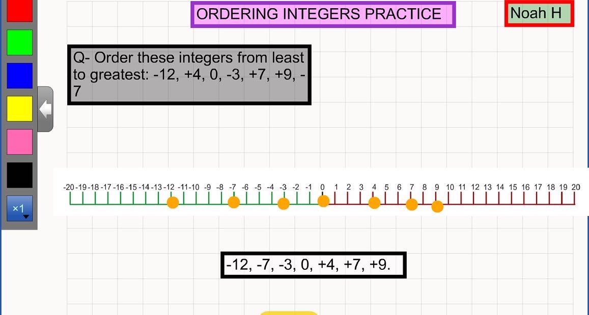 hicksamy9's tweet photo. Using @ONmathies apps to compare and order integers @stjhces @hwcdsbmathk8 https://t.co/QmCrGii8bO
