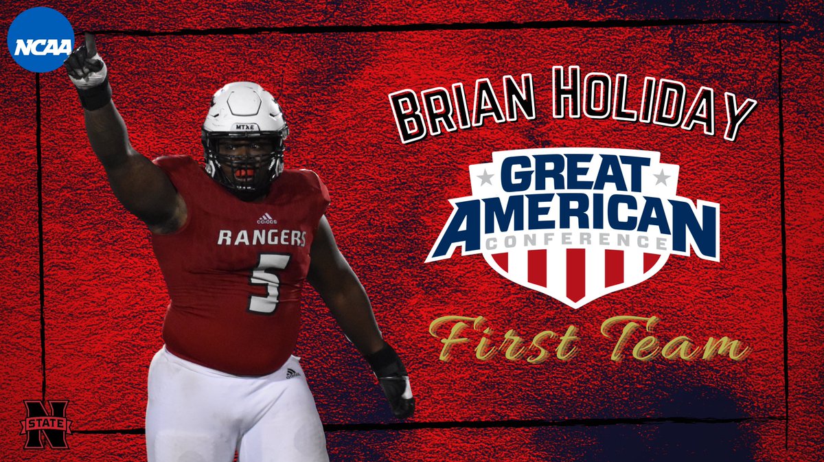NWOSUAthletics's tweet photo. Congratulations to Brian Holiday on being named to the All-GAC First Team for football this season! @nwosufootball
 #RRR https://t.co/nKbPYm7trN