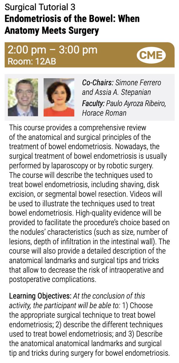 drferrero's tweet photo. Pleased to participate to the AAGL2021 50th Global Congress on MIGS by chairing the Surgical Tutorial on “Endometriosis of the bowel: when anatomy meets surgery”!
#AAGL #AAGL2021 #endometriosis #bowelendometriosis #deependometriosis #surgery #laparoscopy #roboticsurgery
#SurgeED https://t.co/3ADJLc0Ai6
