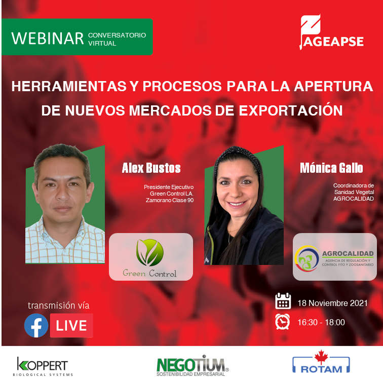 AGEAPSE's tweet image. Les invitamos a nuestro segundo conversatorio sobre NUEVOS MERCADOS DE EXPORTACIÓN.  En vivo por nuestra fanpage facebook.com/ageapse. Jueves 18 de noviembre del 2021 - 16:30
#soyageapse