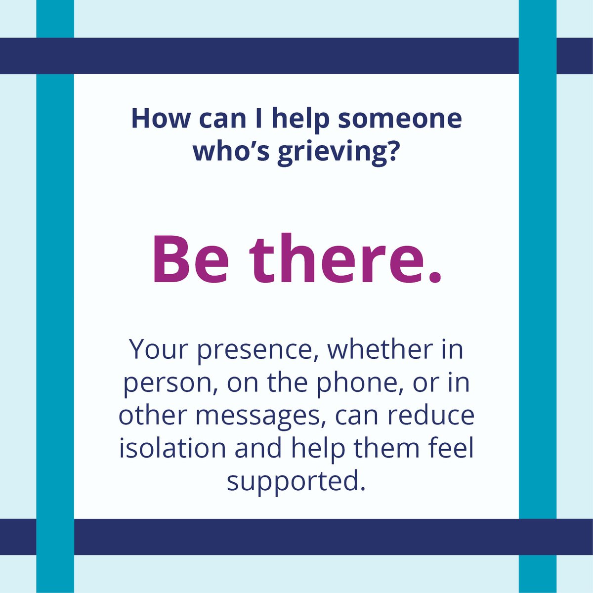 Each person may grieve differently. Try to be patient with those whose #grief is different from yours.

1/4