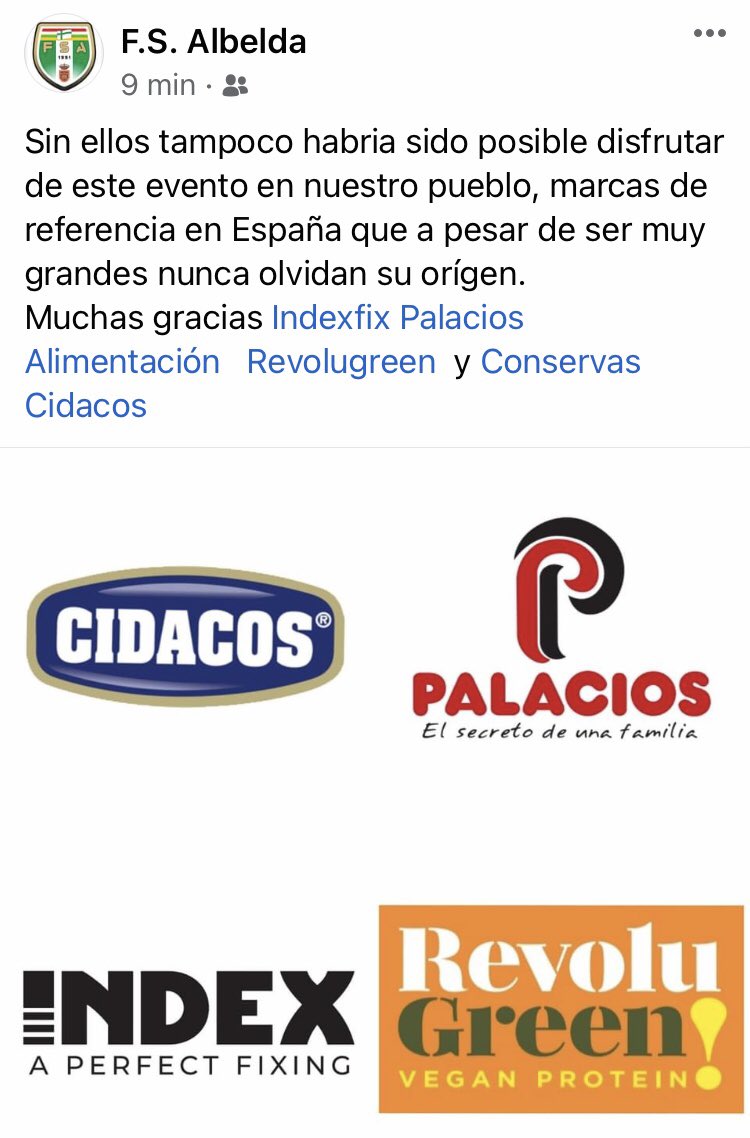 FS_Albelda's tweet photo. Evento gigante para Albelda. Entre todos lo hemos hecho realidad. Orgullosos de poder brindaros este partido #PalaciosRevoluGreen #Cidacos #IndexFix #AytoAlbelda #FSA #ComiteRiojanoFutbolSala #FederacionRiojanaFutbol #RFEF https://t.co/m9SSuq7ctl
