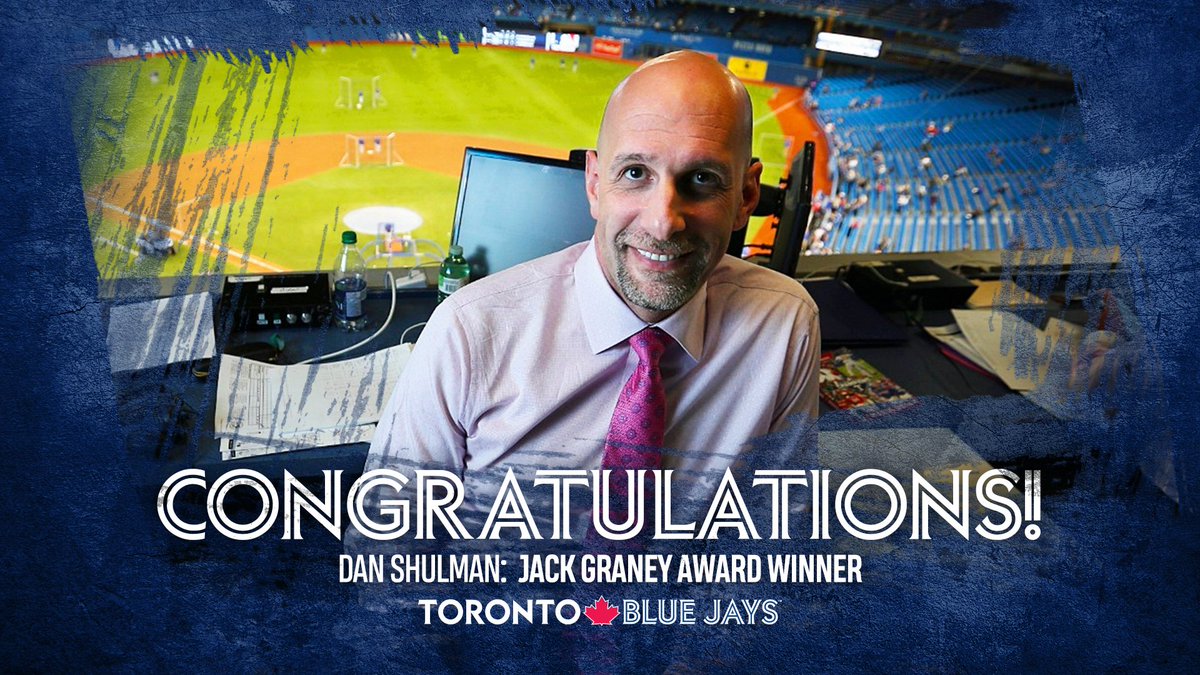 BlueJays's tweet photo. An incredible achievement 👏
Congrats to Dan Shulman, who is being honoured tonight as the @CDNBaseballHOF's Jack Graney Award Winner! 🇨🇦 https://t.co/69EF95S0uP