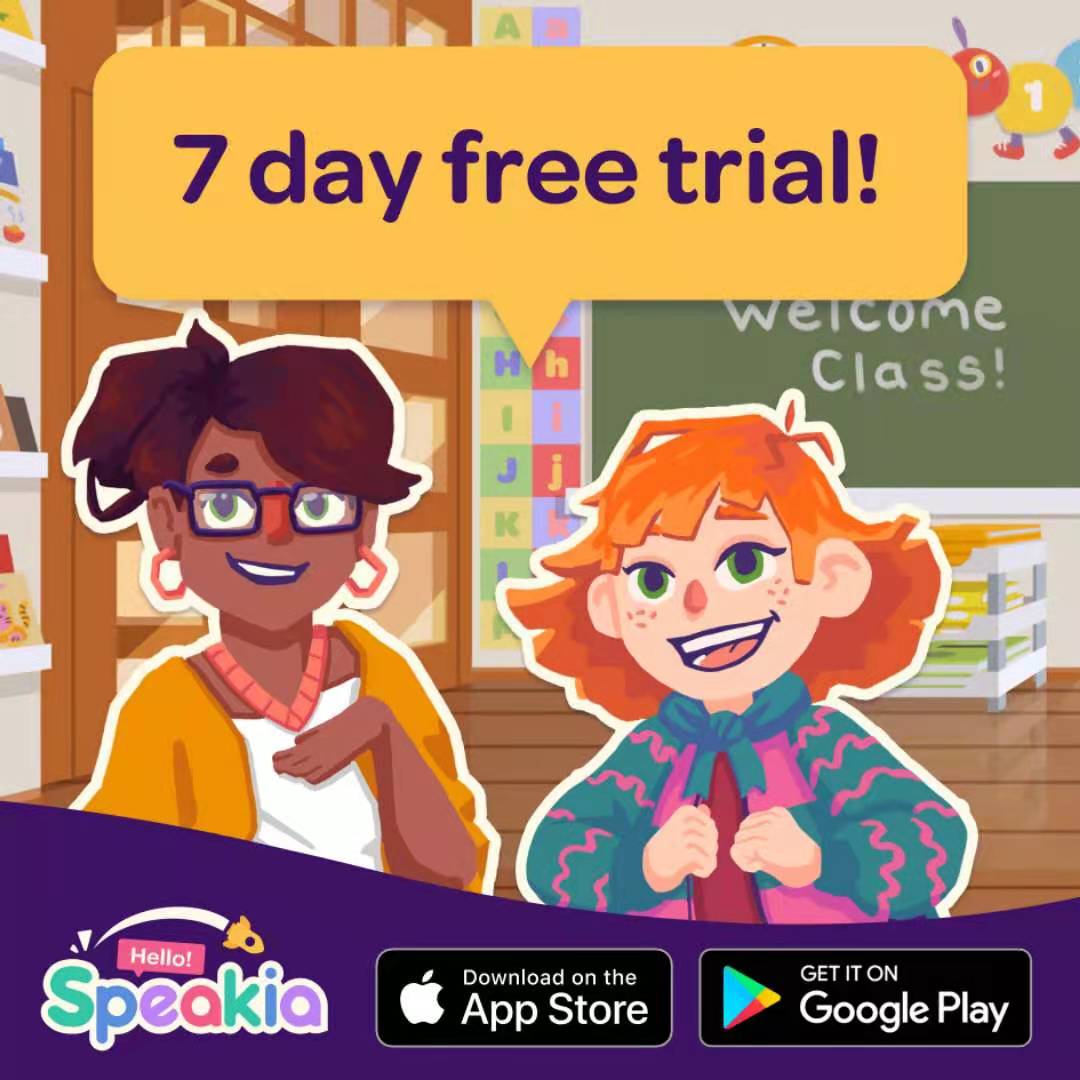 Free access to the English world of Speakia? ✅
Unlimited English speaking practice? ✅
Brand new conversational cartoon friends? ✅
Confident, fluent, easy English? ✅