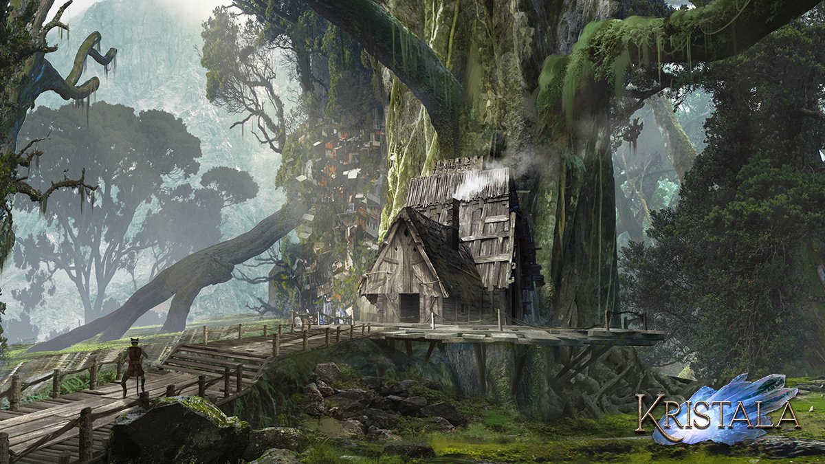 Amongst the great Jhacanda forests of the west stands the Nisarga clan capital city. Visit the blacksmith's hut for new weapons and to brush up on your combat training. ⚔️

#indiegames #gaming #videogames #conceptart #darkfantasy #action #rpg